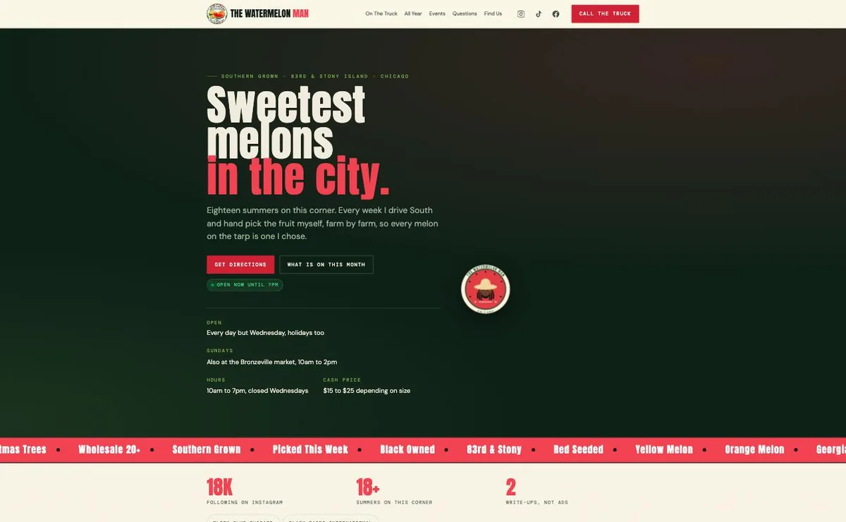 The website we built for The Watermelon Man in Avalon Park